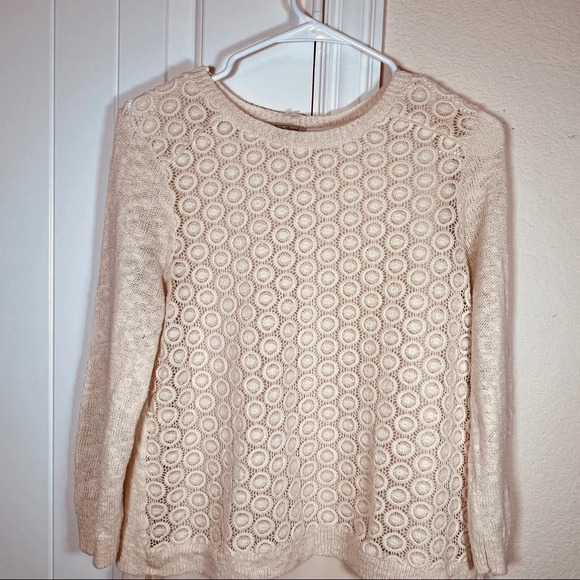 Lucky Brand Layer Lace Crochet Sweater, Small - Picture 4 of 8